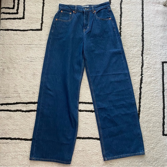 NWT MOTEL EXTRA WIDE JEANS INDIGO BLUE - Picture 3 of 12